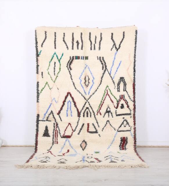 Moroccan Rug, Colorful Authentic Azilal Rug 5x8 Ft - image 1