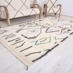 Moroccan Rug, Colorful Authentic Azilal Rug 5x8 Ft - thumbnail 3