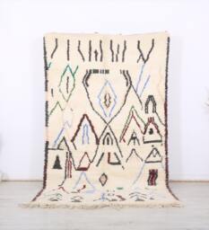 Moroccan Rug, Colorful Authentic Azilal Rug 5x8 Ft - thumbnail 1