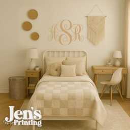 Personalized Monogram Wall Decal Custom Vinyl Initial For Nursery - thumbnail 1