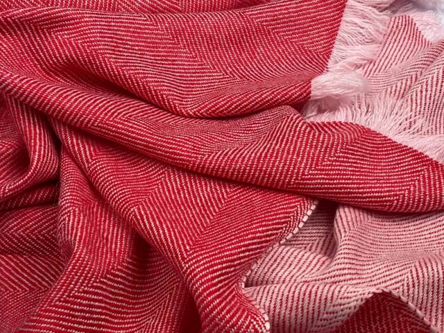 Handmade Woollen Blend Shawl Soft Pink Oversized Blanket Scarf - image 1