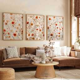 Colourful Wildflower Posters Set Of 3, Floral Botanical Wall Art Prints, Boho Nature Decor, Pressed Flower Art, Modern - thumbnail 3