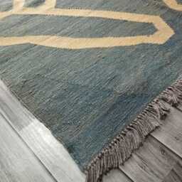 Minimalist Scandinavian Rug, Handmade Artisan Afghan Swedish Turkish Nordic Flatweave Natural Wool Kilim Rug 172x120 cm - thumbnail 2