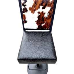 Cowhide & Tooled Leather Adjustable Counter Stool With Backs - Sold Individually Glbk - thumbnail 3