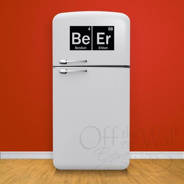Periodic Table Decal, Beer Elements Vinyl Geek, Science Fun Sticker, For Fridge Or Wall, Housewares - image 1