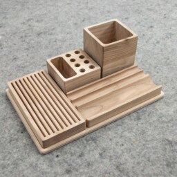 Wood Desk Organizer Office Organization Desk Accessories - thumbnail 3