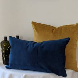 Velvet Rectangle Square Cushion Cover Indigo Navy Blue - Velvet Interiors, Soft Furnishings, Decor - Made in Scotland - thumbnail 3