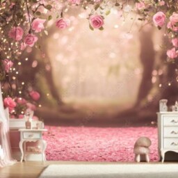 Pink Rose Forest Wall Mural Enchanted Floral Wallpaper - thumbnail 2