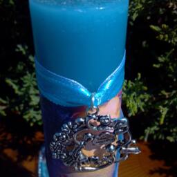 Alice in Wonderland Candle, Peppermint Scented, Silver Charm - thumbnail 2