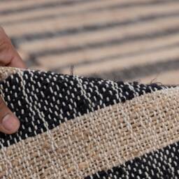 Natural Jute Black High Quality Hand Woven Geometric Boho Style Rug, Moroccan Nordic Scandinavian Decor Inspired - Tn-59 - thumbnail 4