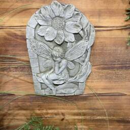 stone Garden Detailed Lily Fairy Angel Wall Hanging Plaque Ornament - thumbnail 4