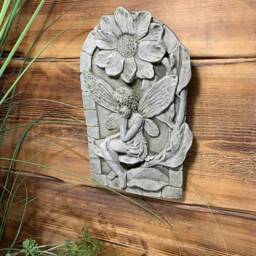 stone Garden Detailed Lily Fairy Angel Wall Hanging Plaque Ornament - thumbnail 3