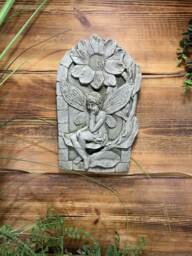 stone Garden Detailed Lily Fairy Angel Wall Hanging Plaque Ornament