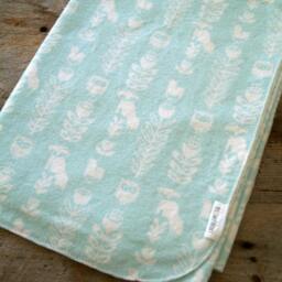 Extra Large Woodland Animals Flannel Receiving Blanket - Mint-Owl - Fox-Baby Shower Gift - Swaddle Blanket-Baby Blanket-Nursery - thumbnail 2