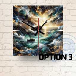 Lighthouse Seascape Glass Wall Clock Coastal Nautical Decor - thumbnail 3