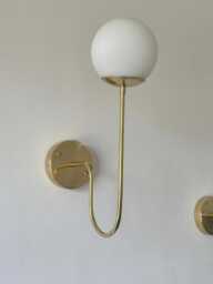 Modern Mid Century Brass Wall Sconce Mounted Italian Style Lamp - thumbnail 1