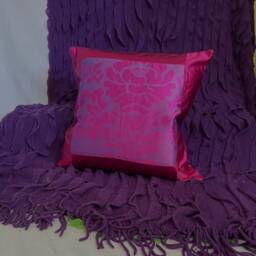 "Purple Velvet Pillow Cover Jane Hall Floral Linen, 16""x16" - thumbnail 3