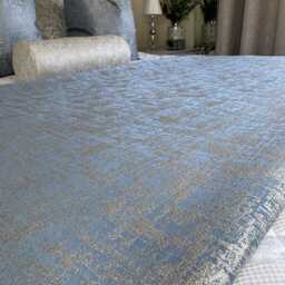 Elegant Blue Silver Bed Runner Luxury Throw Scarf Comforter, Cover, Hotel Style Runner, Double -King Size Venus - thumbnail 3