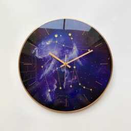 Gemini Gift Wall Art Zodiac Constellation Personalized For Her Purple & Copper Glass Clock Teenager Girl - thumbnail 3