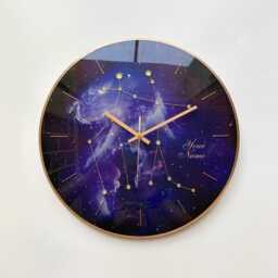 Gemini Gift Wall Art Zodiac Constellation Personalized For Her Purple & Copper Glass Clock Teenager Girl - thumbnail 1