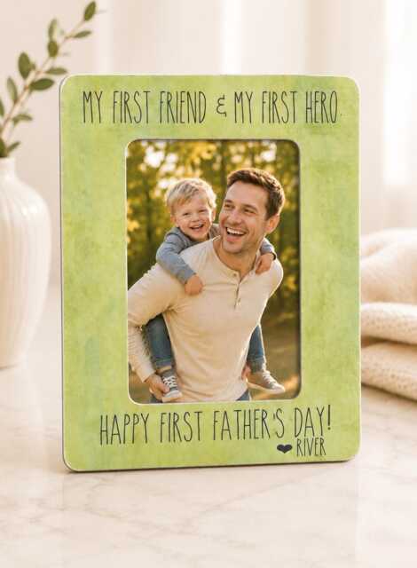 First Father's Day Picture Frame, Personalized Dad Gift, Gift From Son, Custom Photo Frame For Dad, New Keepsake - image 1