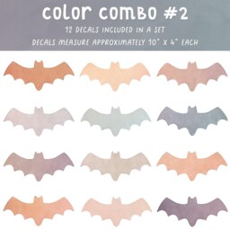 Halloween Bat Wall Decals - Removable, Reusable Stickers Decor, Pastel Watercolor Art - thumbnail 3
