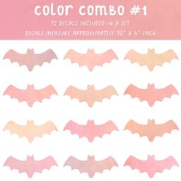 Halloween Bat Wall Decals - Removable, Reusable Stickers Decor, Pastel Watercolor Art - thumbnail 2
