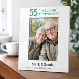 Personalised 55Th Anniversary Gifts - Emerald Wedding Photo Frame - thumbnail 3
