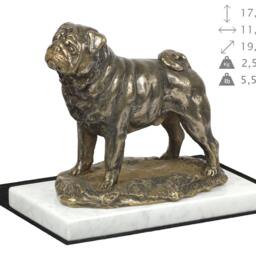 Pug, Dog White Marble Base Statue, Limited Edition, Artdog. Made Of Cold Cast Bronze. Perfect Gift. Limited Edition - thumbnail 4