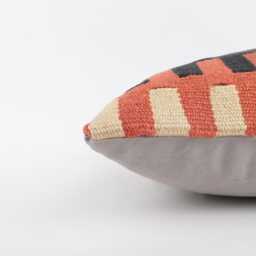 Handmade Turkish Kilim Pillow 12x20 Wool Cushion Cover - thumbnail 4