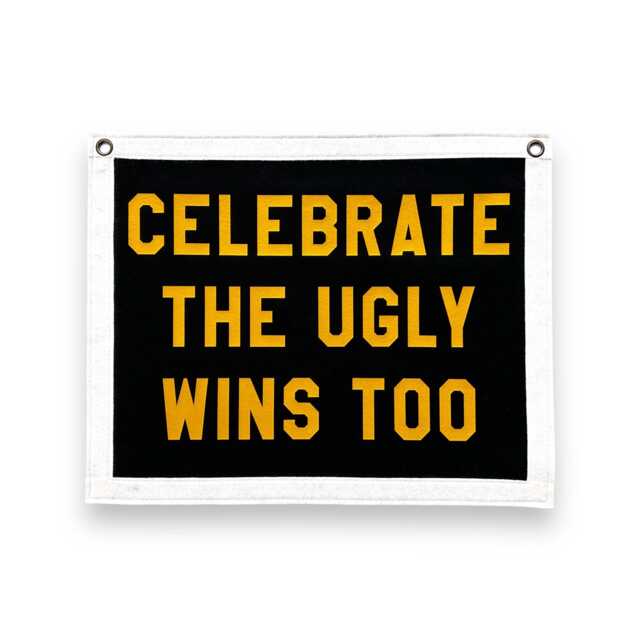 Celebrate The Ugly Wins Felt Pennant - Vintage Style Wall Decor - image 1