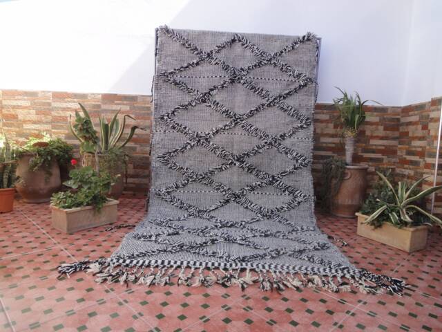 Carpet Zanafi Authentique Hanbel 100% Wool Kilim Handmade Moroccan Berber - image 1