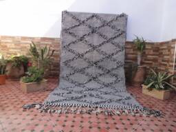 Carpet Zanafi Authentique Hanbel 100% Wool Kilim Handmade Moroccan Berber - thumbnail 1