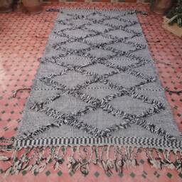 Carpet Zanafi Authentique Hanbel 100% Wool Kilim Handmade Moroccan Berber - thumbnail 3