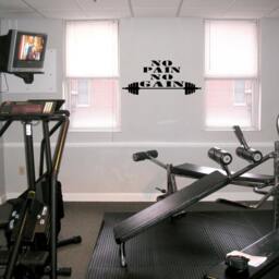 No Pain Gain Gym Wall Decal, Barbell Vinyl Sticker - thumbnail 2