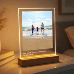Personalised Led Photo Frame Night Light - Custom Picture Gift For Mum, Dad, Anniversary, Wedding, Birthday Keepsake - thumbnail 4