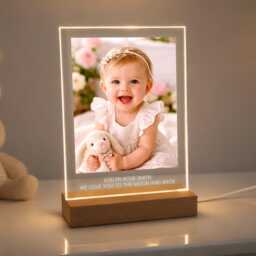 Personalised Led Photo Frame Night Light - Custom Picture Gift For Mum, Dad, Anniversary, Wedding, Birthday Keepsake - thumbnail 3