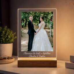 Personalised Led Photo Frame Night Light - Custom Picture Gift For Mum, Dad, Anniversary, Wedding, Birthday Keepsake - thumbnail 2
