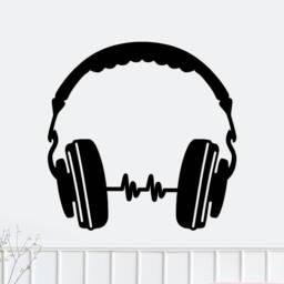 Music Wall Art, Wood Room Decor, Headphone Sign, Dj Gift, Studio Artwork, Lover Hanging, Recording - thumbnail 1