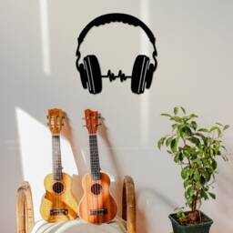 Music Wall Art, Wood Room Decor, Headphone Sign, Dj Gift, Studio Artwork, Lover Hanging, Recording - thumbnail 3