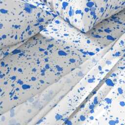 Abstract Sheets - Splat in Cobalt Blue By Danika_Herrick Ink Splatter Dots Nautical Cotton Sateen Sheet Set Bedding Spoonflower - thumbnail 2