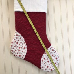 Personalized Quilted Christmas Stocking, Patchwork Design, Farmhouse Decor - thumbnail 4