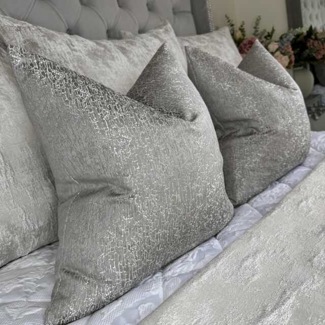 Handmade Luxury Cushion Cover With Grey Textured Design, Decorative Designer Pillow Blake Grey, Modern Sofa Bed All Size - image 1