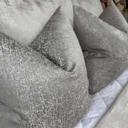Handmade Luxury Cushion Cover With Grey Textured Design, Decorative Designer Pillow Blake Grey, Modern Sofa Bed All Size - thumbnail 3