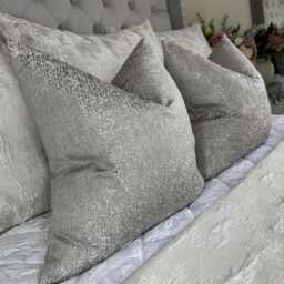 Handmade Luxury Cushion Cover With Grey Textured Design, Decorative Designer Pillow Blake Grey, Modern Sofa Bed All Size - thumbnail 1