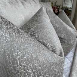 Handmade Luxury Cushion Cover With Grey Textured Design, Decorative Designer Pillow Blake Grey, Modern Sofa Bed All Size - thumbnail 2