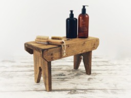 Rustic Stool, Small Wooden Bathroom Table, Handmade Sustainable Gift, Childs Seat, Step Low Side Table - thumbnail 1