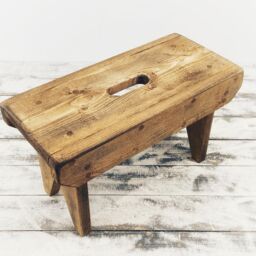 Rustic Stool, Small Wooden Bathroom Table, Handmade Sustainable Gift, Childs Seat, Step Low Side Table - thumbnail 4