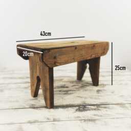 Rustic Stool, Small Wooden Bathroom Table, Handmade Sustainable Gift, Childs Seat, Step Low Side Table - thumbnail 2