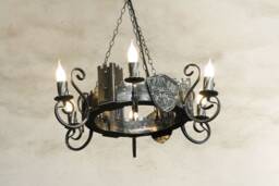 Wrough Iron Chandelier Lighting. Medieval Gothic Style Ceiling Light